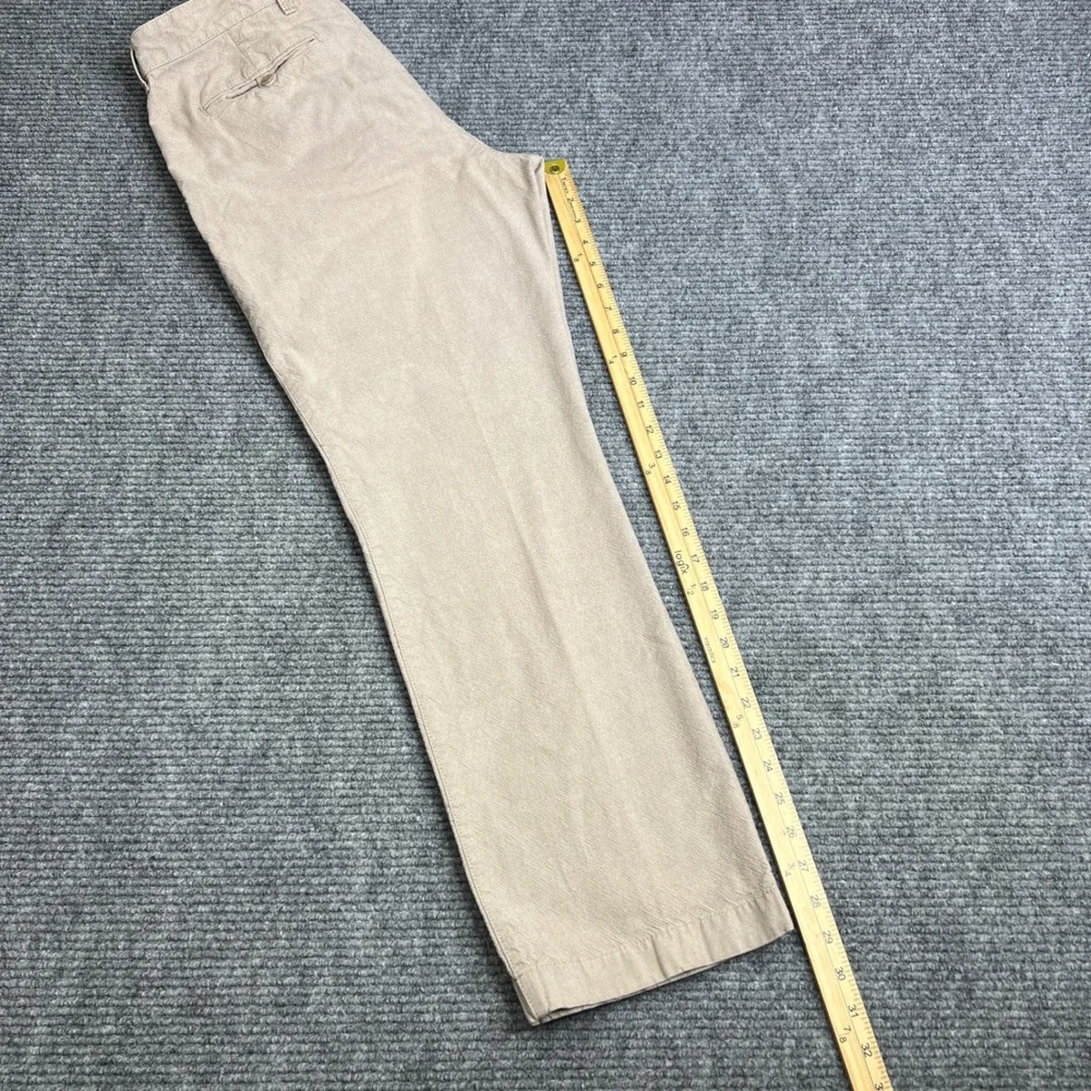 LL Bean Mens Standard Fit Chino Pants 34x30 Tan Cotton Khaki Textured 286396